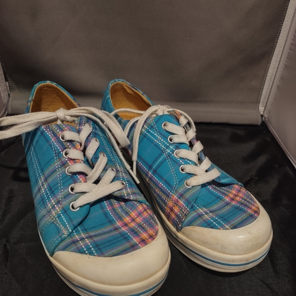 Dansko Shoes - *Sale* Dansko Women's Vegan Blue Plaid Sneaker Clogs